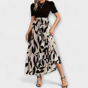 Luna - Çiçek Desenli Yaz Elbisesi ve Yuvarlak Yaka