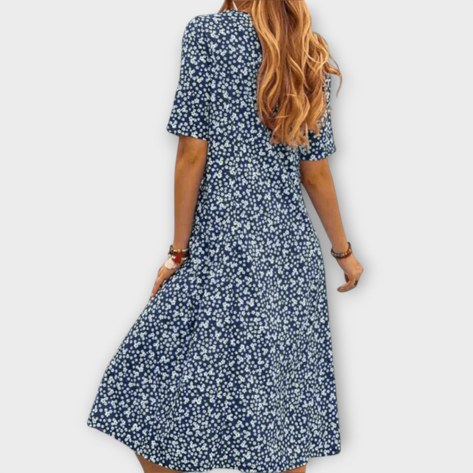 Paula - Premium kumaştan şık çiçekli elbise