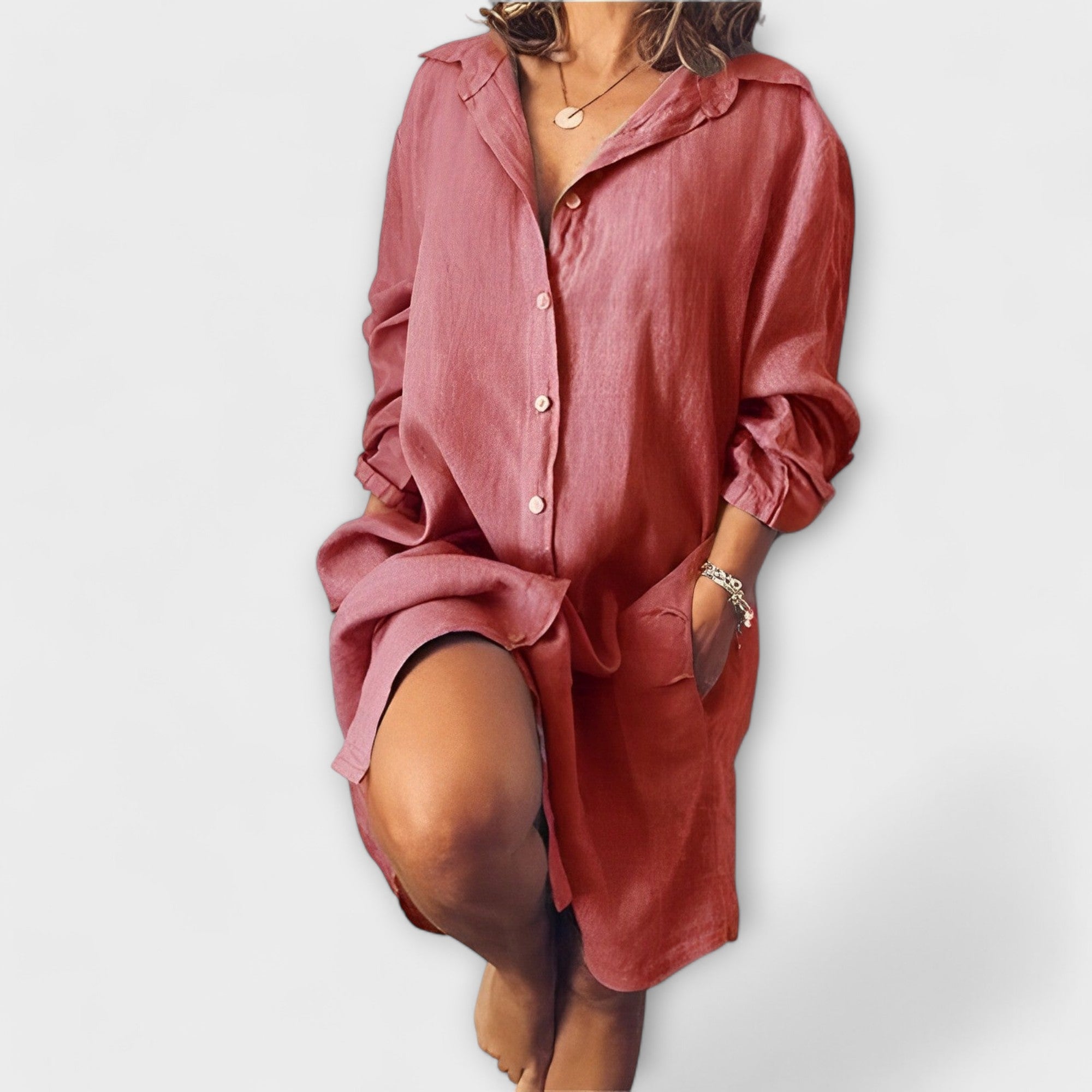 Günlük kullanım için rahat keten bluz