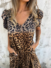 Emma-Leopar Desenli V Yaka Tulum