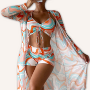 Victoria | 3 Parça Desenli Bikini Takımı