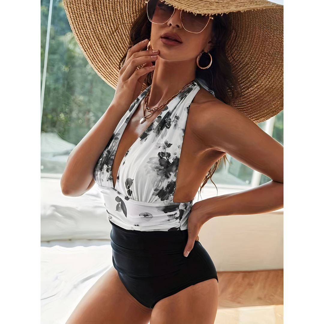 Allie™ | Şık Mermer Desenli Mayo