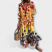 Lila - Karın Kapatıcı Şık Maxi Elbise