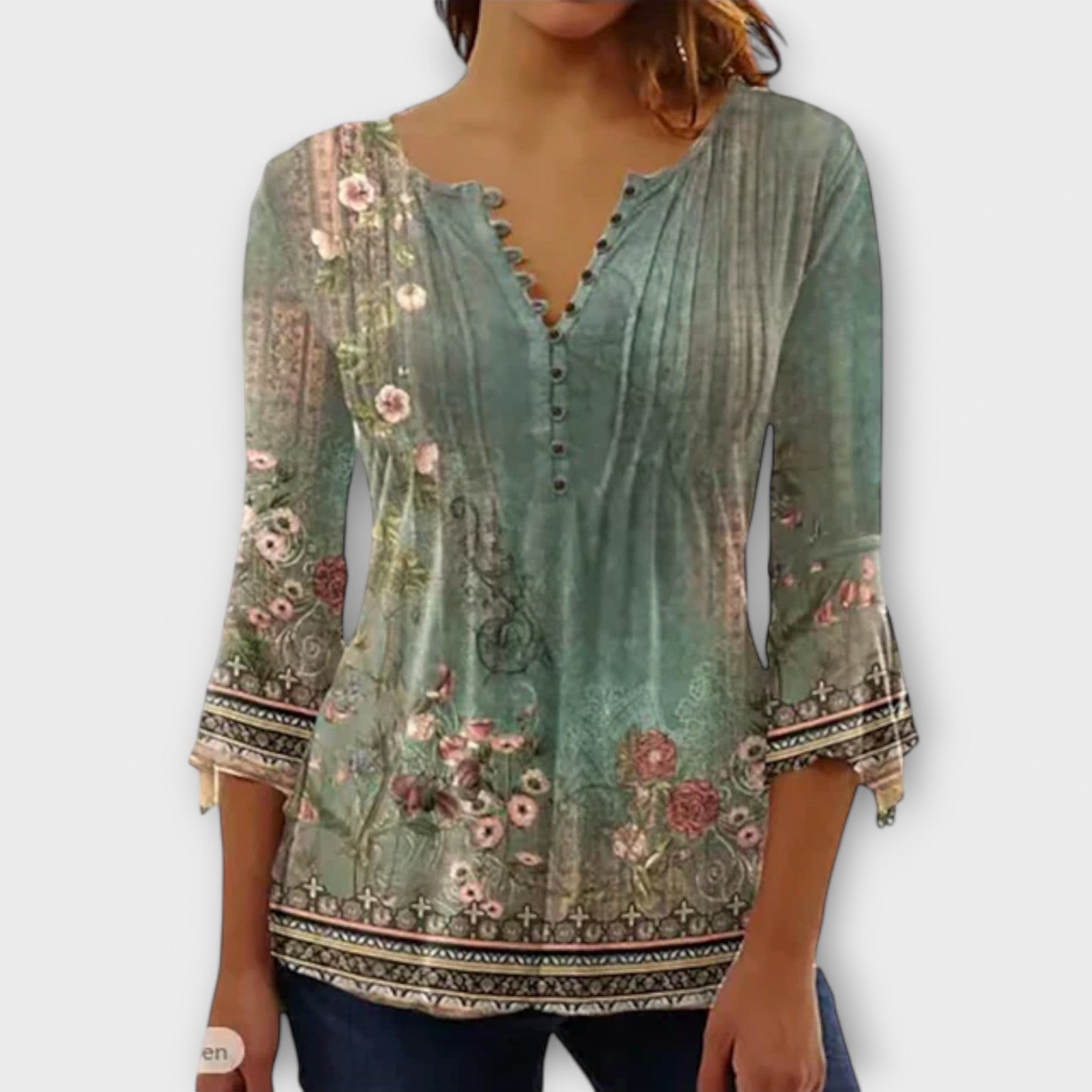 Juliane - Kolları Olan V Yaka Bluz